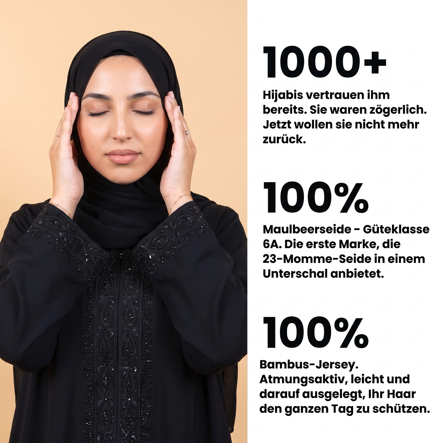 Hijabi Seidenhaube – Stoppt Haarausfall & Bruch am Ansatz